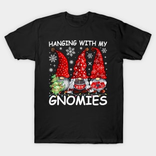 Hanging With My Gnomies Funny Christmas Gnome T-Shirt